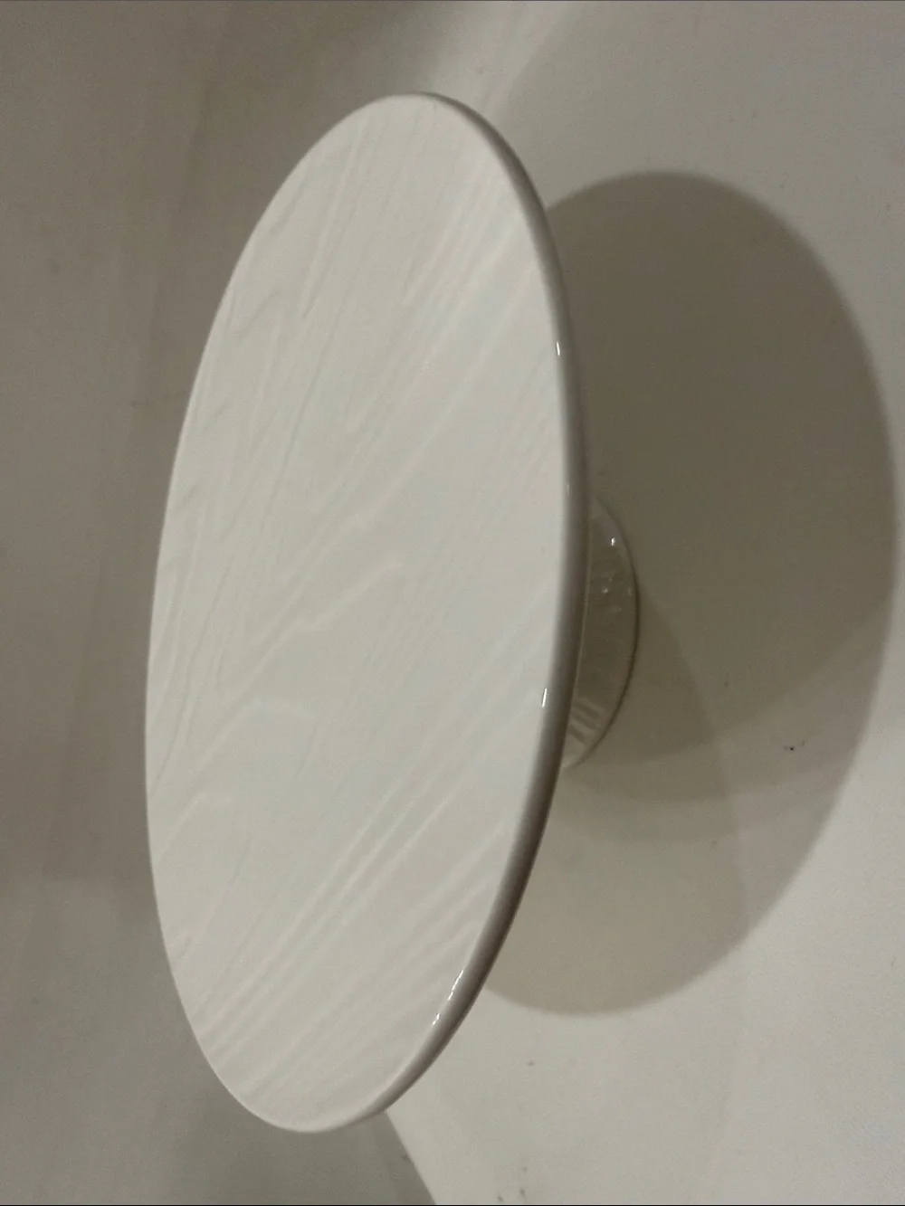 Roscher Classic White Textured Porcelain Ceramic Cake Pedestal Serving Platter